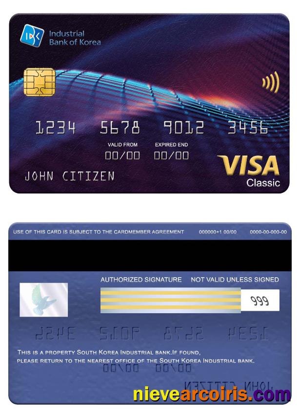 South Korea Industrial Bank visa classic card